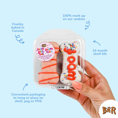 Bosco & Roxy's Happy Bark-Day Woof it Up Bones Pink