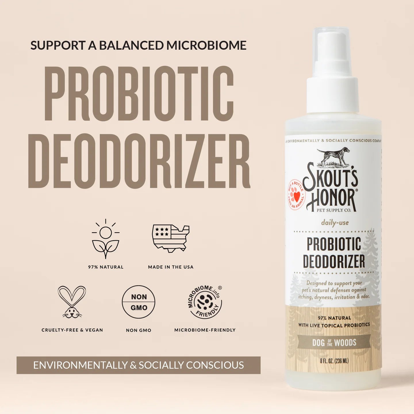 Skout's Honor Probiotic Deodorizer Dog of The Woods