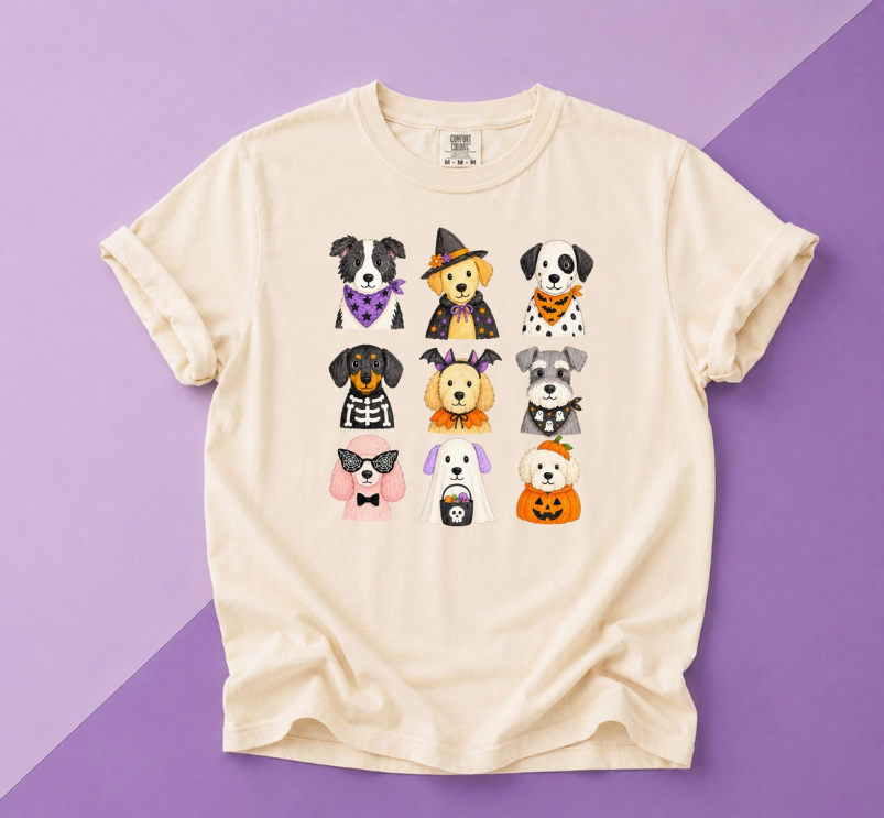 The Dapper Paw Cute Halloween Dogs Tee