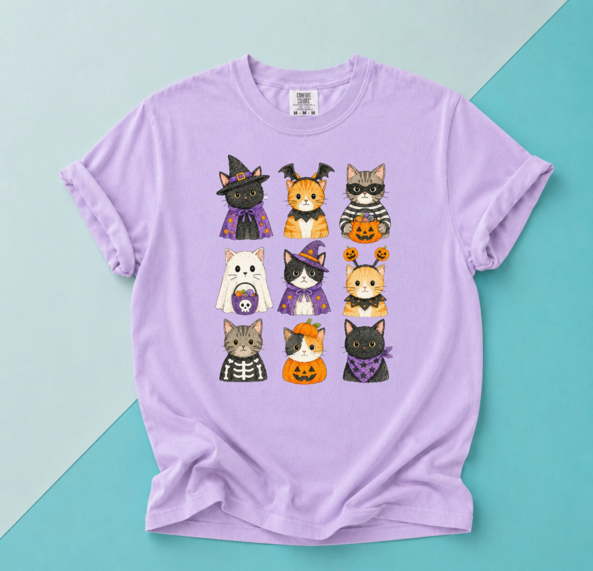 The Dapper Paw Cute Halloween Cats Tee