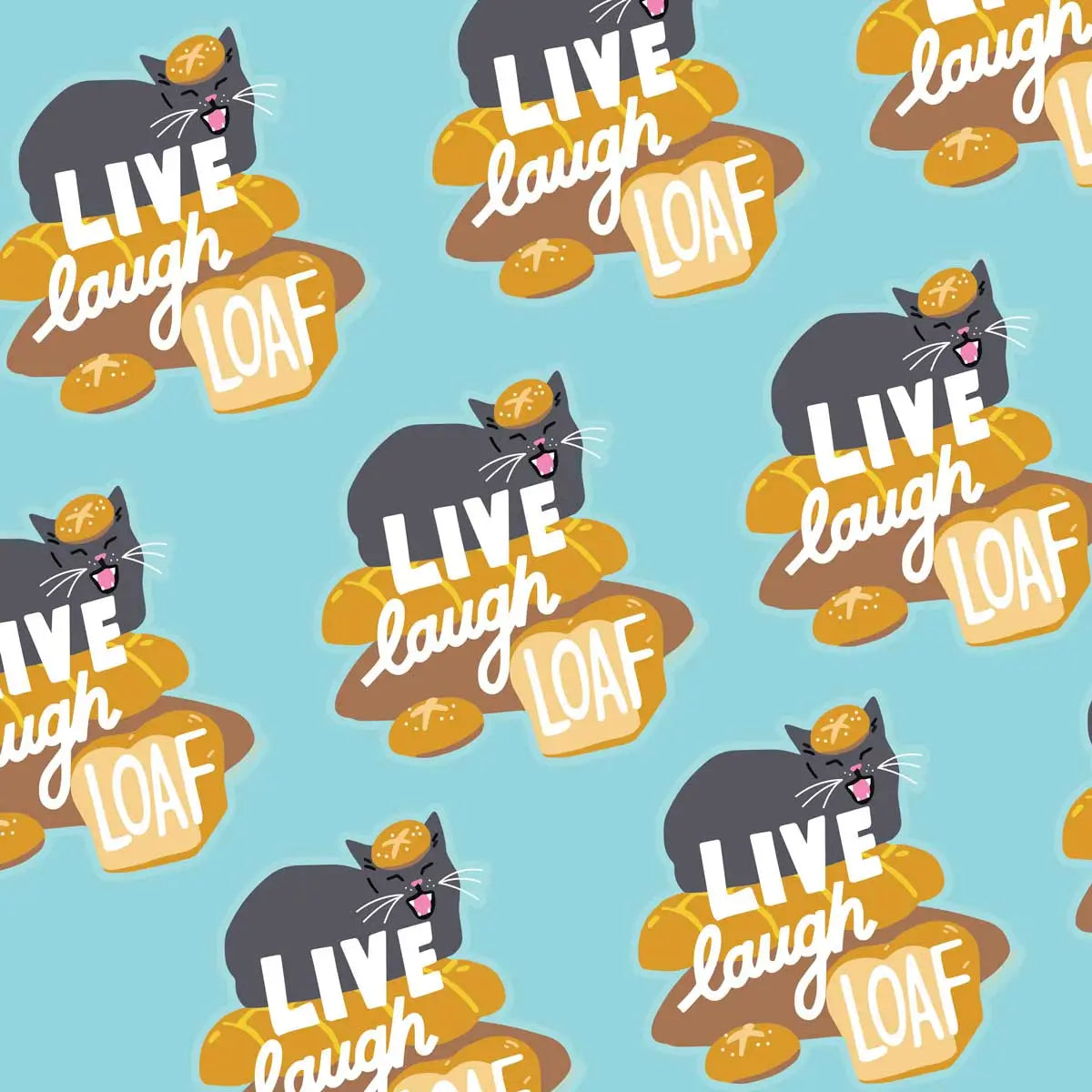 5 Eye Studio Vinyl Sticker - Live, Laugh, Loaf