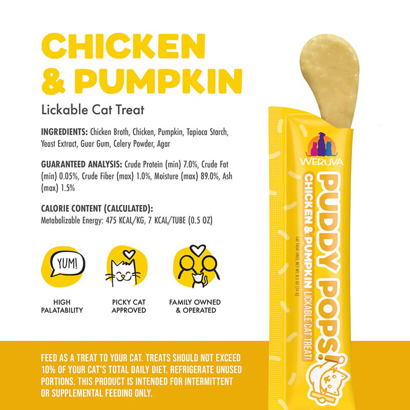 Weruva Puddy Pops Lickable Treat Chicken & Pumpkin 5-Pack