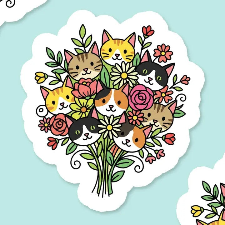 Ashley Bexar Cat Bouquet Sticker