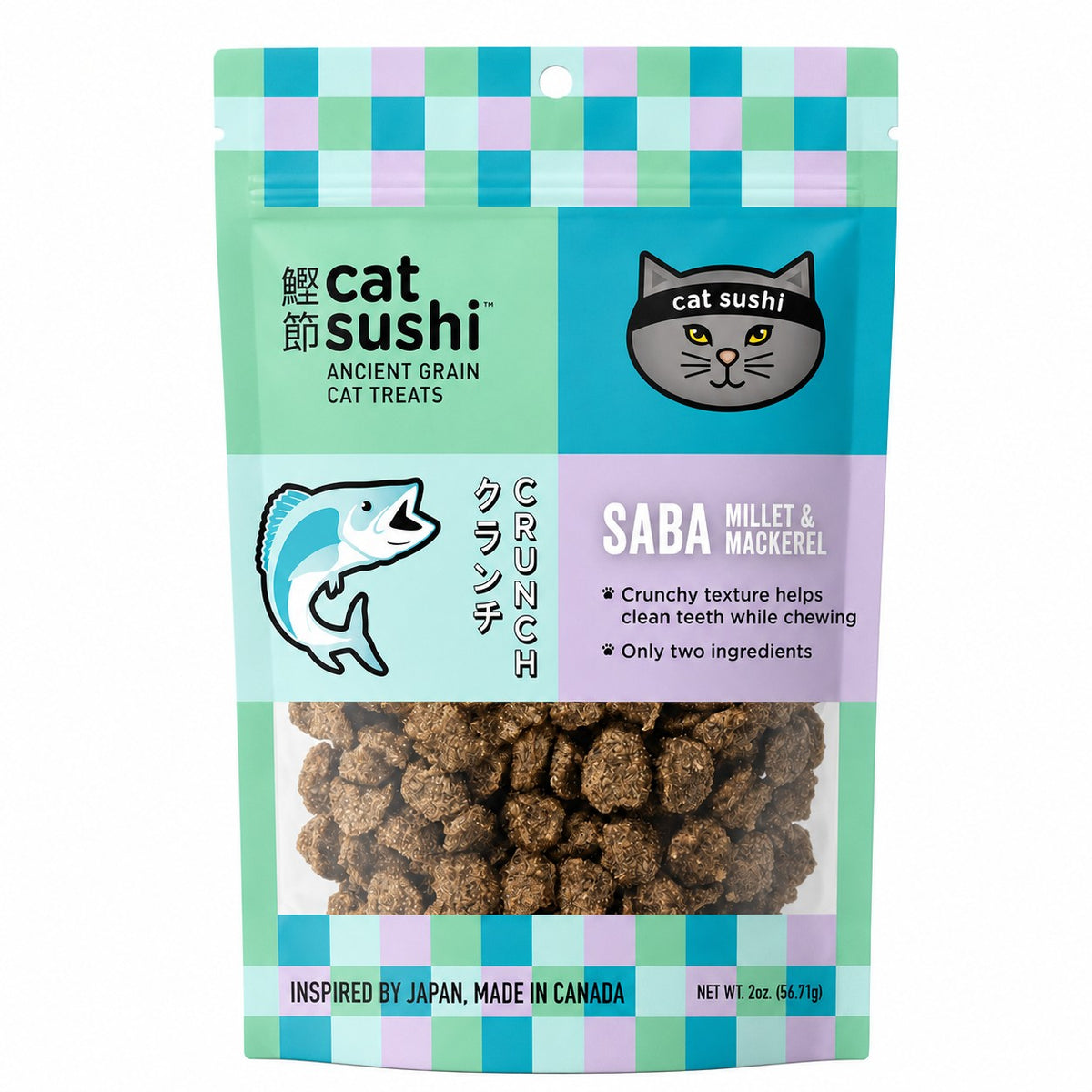 Earthly Cat Sushi Crunchy Saba Mackeral & Millet Puffs