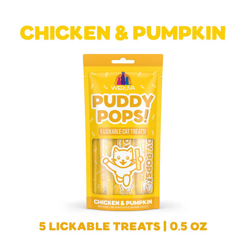 Weruva Puddy Pops Lickable Treat Chicken & Pumpkin 5-Pack