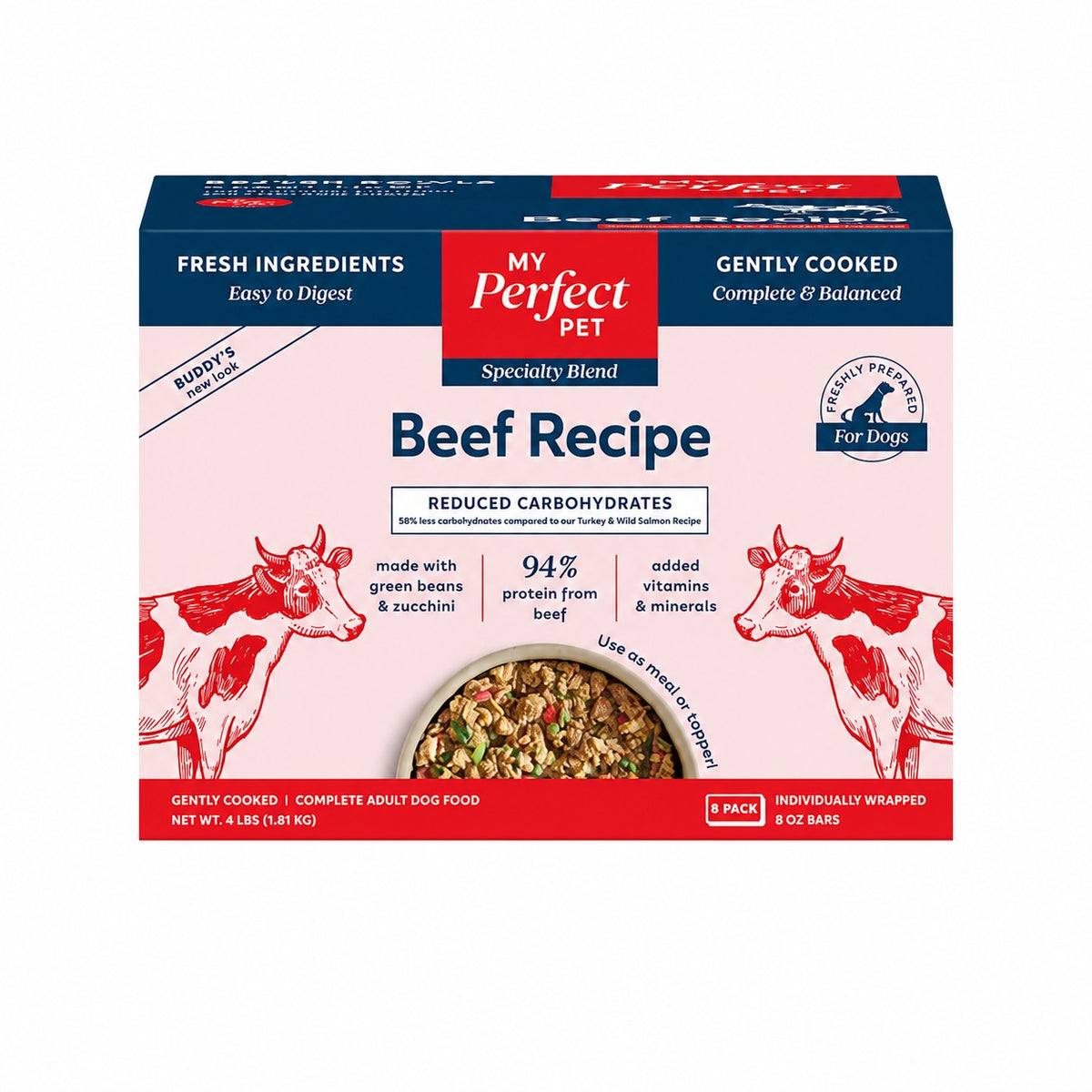 My Perfect Pet Gently Cooked Reduced Carbs Beef 4 lbs