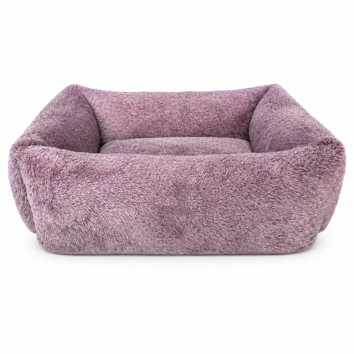 Sleep Zone Faux Fur Rectangle Bed Purple 24 in