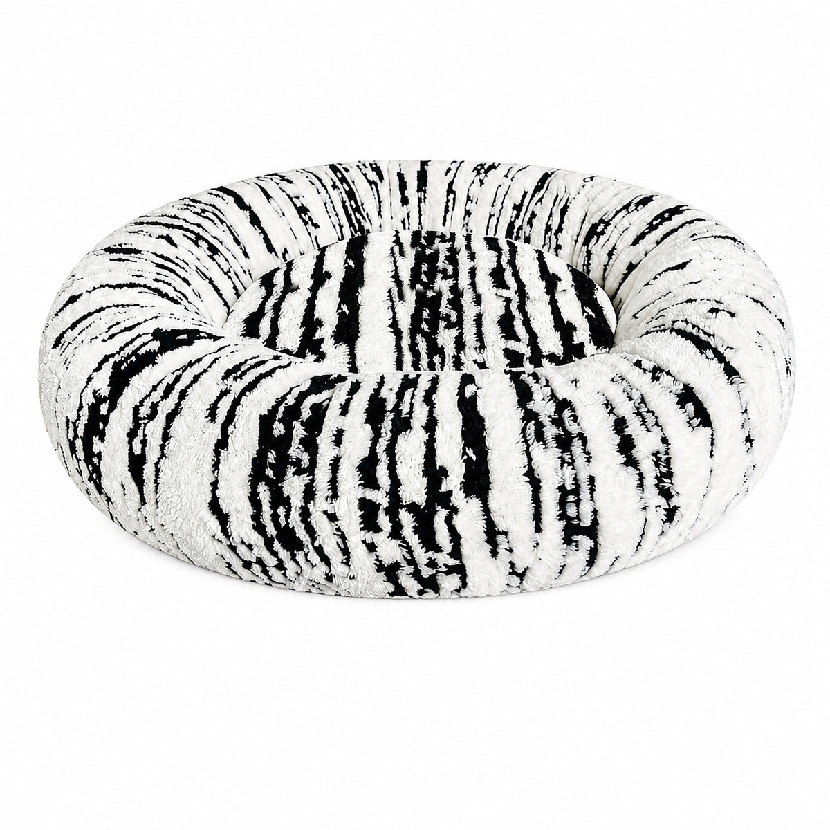 Sleep Zone Black & White Marbled Round Bed