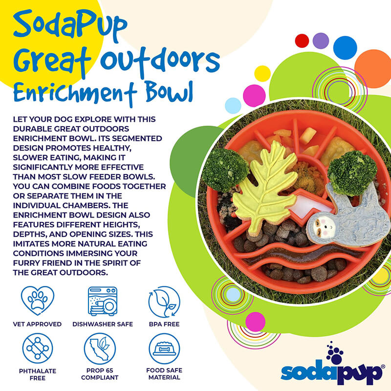 Sodapup Great Outdoors Slow Feeder Bowl Green