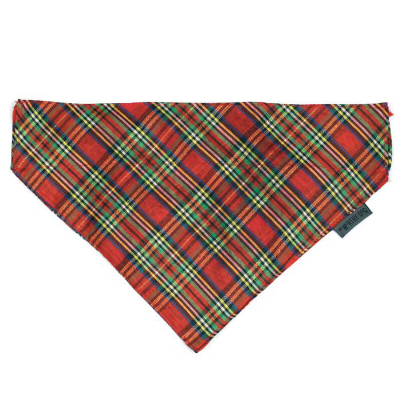 The Worthy Dog Red Lurex Plaid Bandana