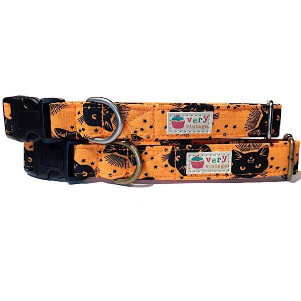 Very Vintage Organic Cotton Collar Black Cat