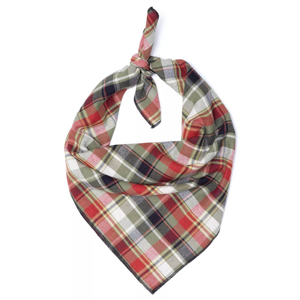 Worthy Dog Olive Multi Plaid Bandana