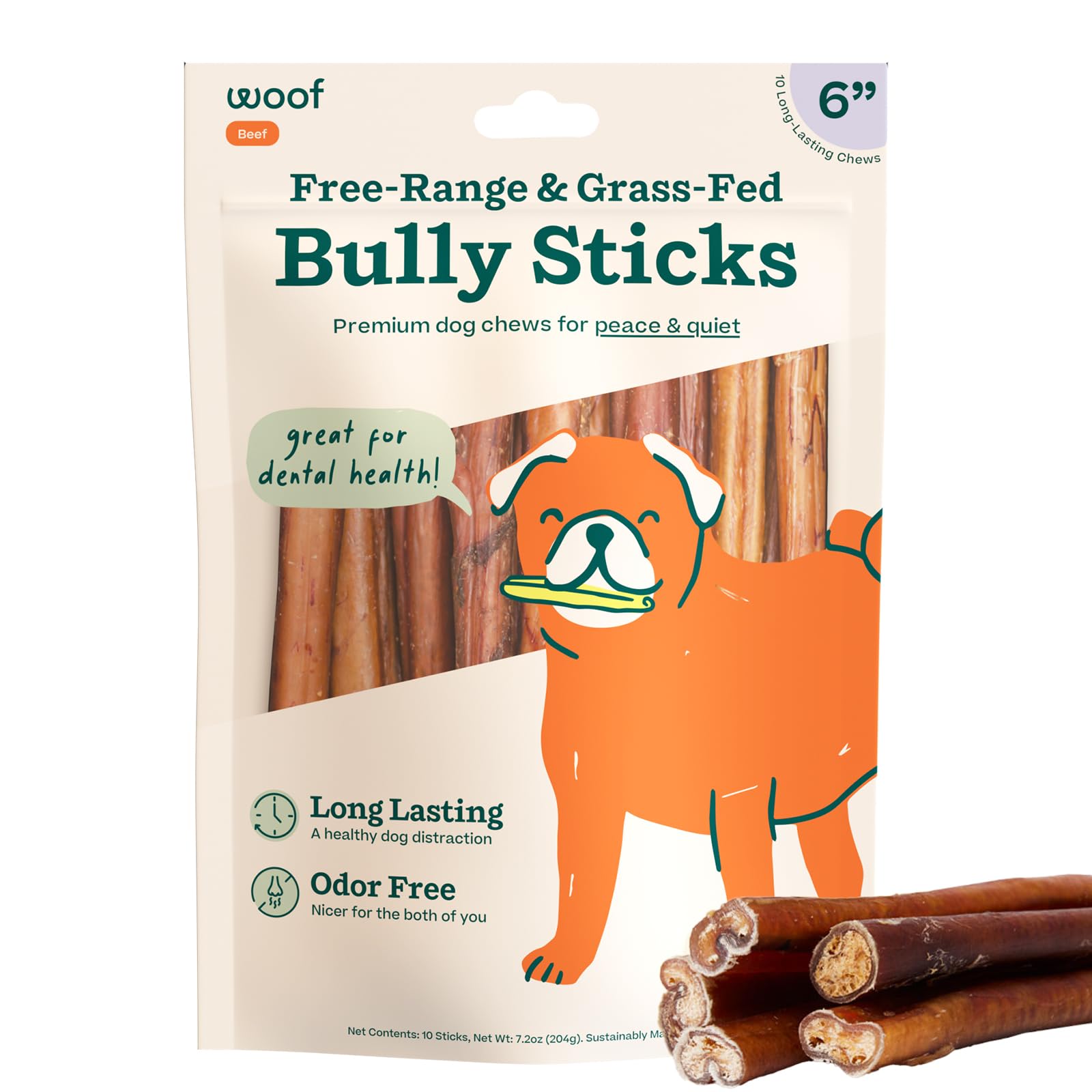 Woof BullySafe Bully Sticks  6"