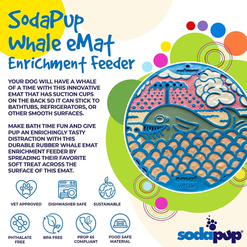 SodaPup Whales Lick Mat with Suction Cups
