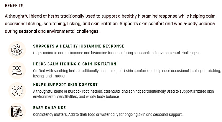 Earth Animal Allergy & Skin Herbal Remedy