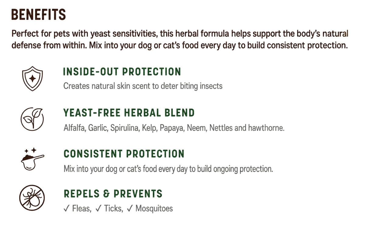 Earth Animal Internal Flea & Tick Powder- Yeast Free, 8oz