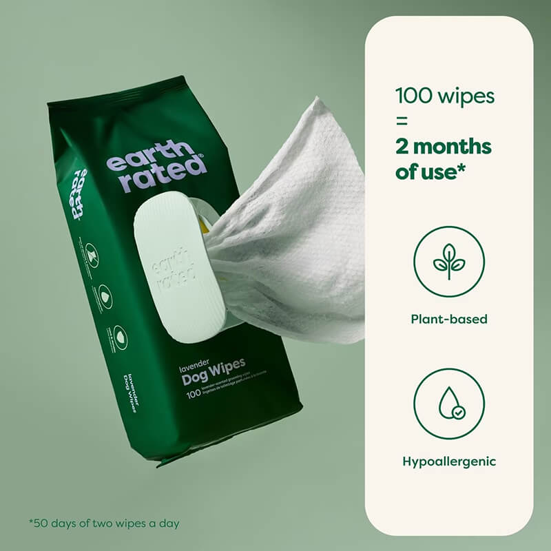 Earth Rated Lavender Grooming Wipes