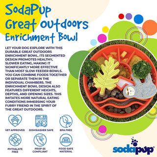 Sodapup Great Outdoors Slow Feeder Bowl Green