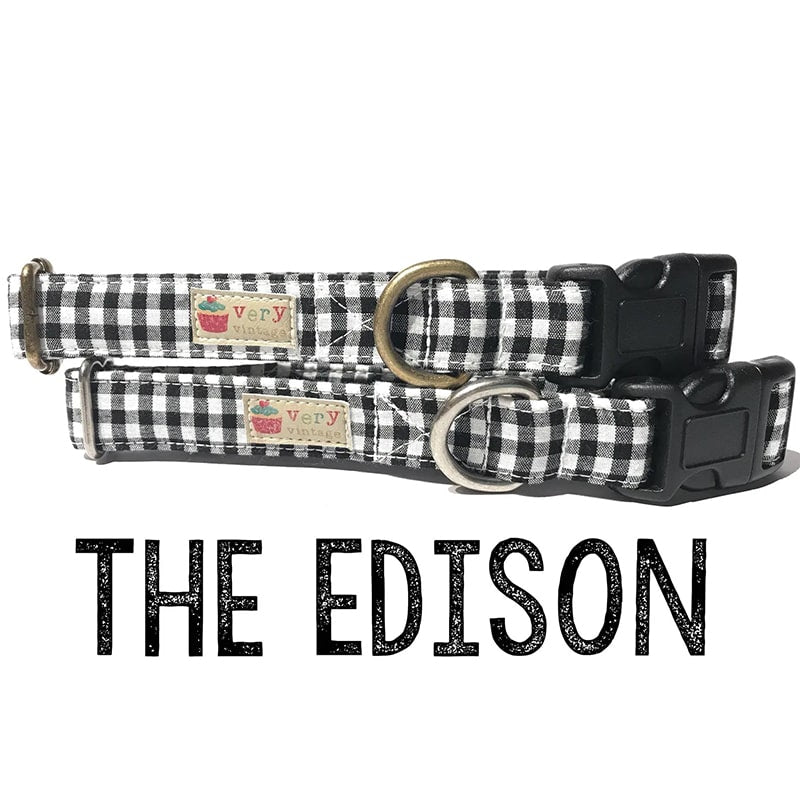 Very Vintage Organic Cotton Collar Edison Black & White Gingham
