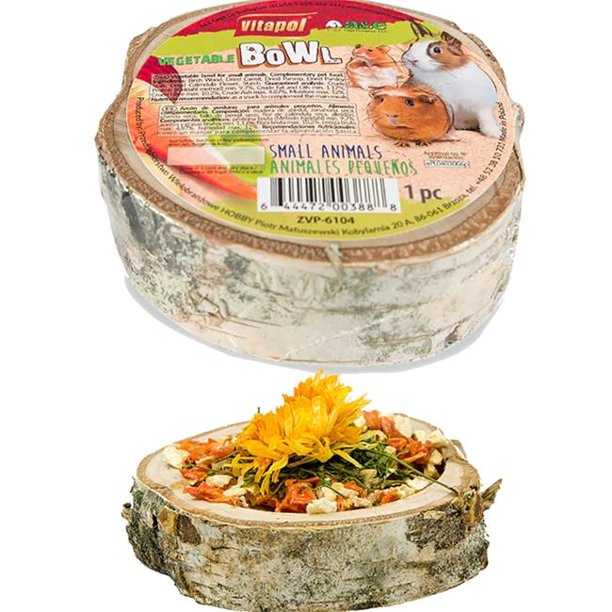 Vitapol Small Animal Wood Treat Veggie Bowl