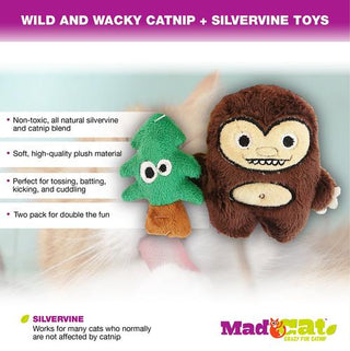 Mad Cat Sassy Sasquatch Twin Pack Catnip & Silvervine Toy