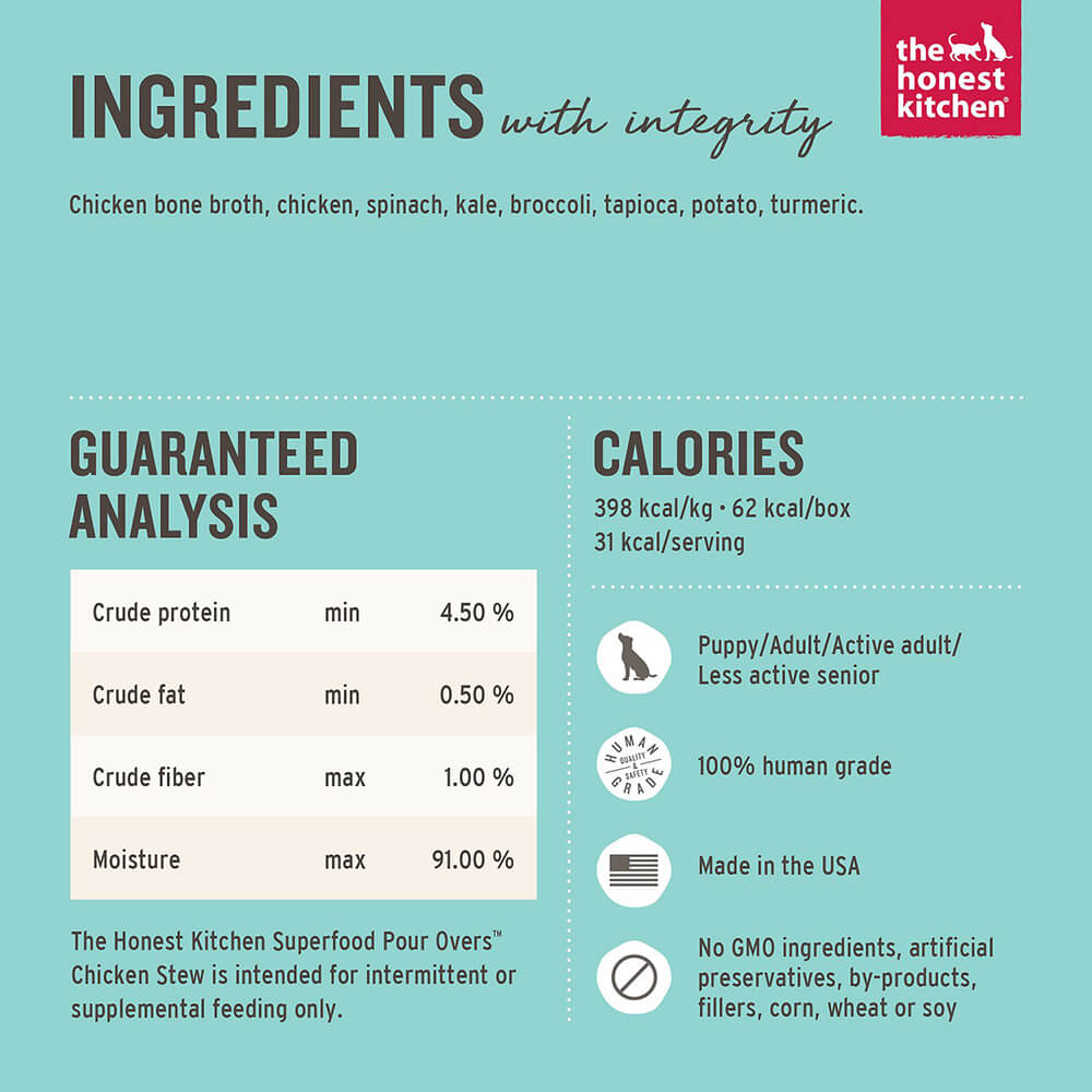 Honest Kitchen Superfood Pour Overs Chicken Stew Topper