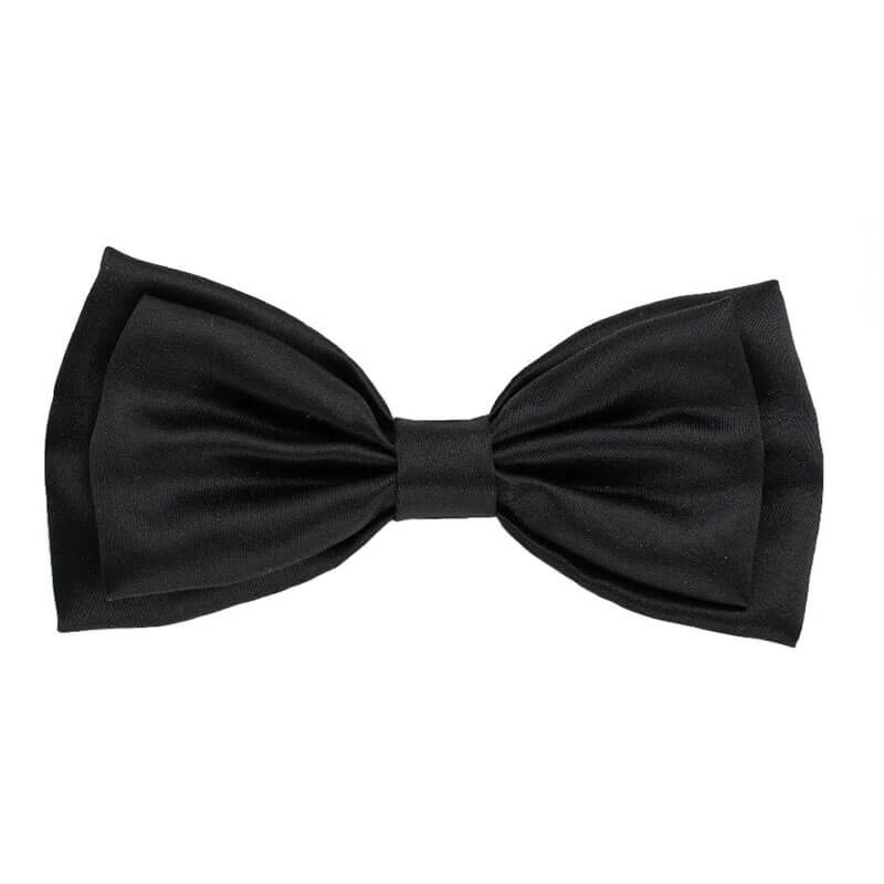 Huxley & Kent Black Satin Bow Tie