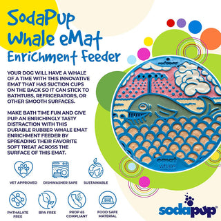 SodaPup Whales Lick Mat with Suction Cups
